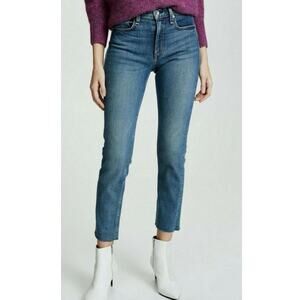 Rag & Bone Nina High Rise Ankle Skinny Jeans Raw Hem Juni Medium Wash Size 25